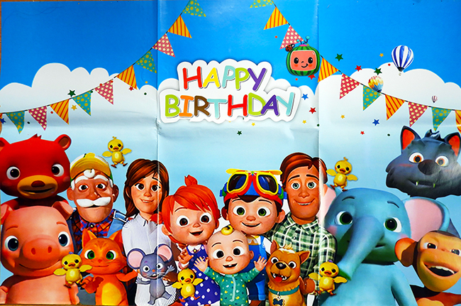 COCOMELON HAPPY BIRTHDAY PARTY POSTER BANNER - PARTY SUPPLIES - PARTY ...